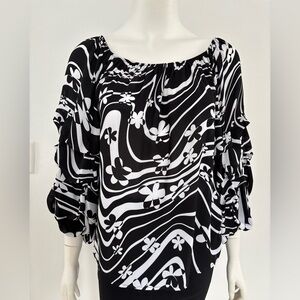 JOSEPH RIBKOFF Size US 10 Black Vanilla Top Blouse Women